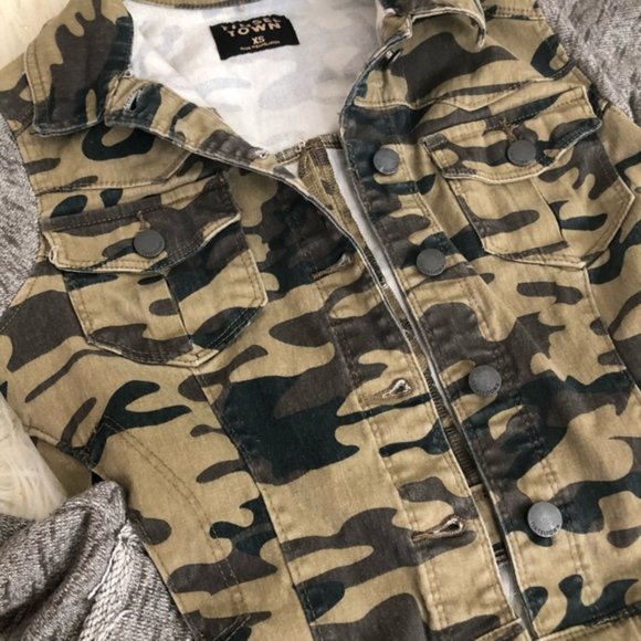 TINSELTOWN Camo Cropped Jacket - Picture 3 of 3
